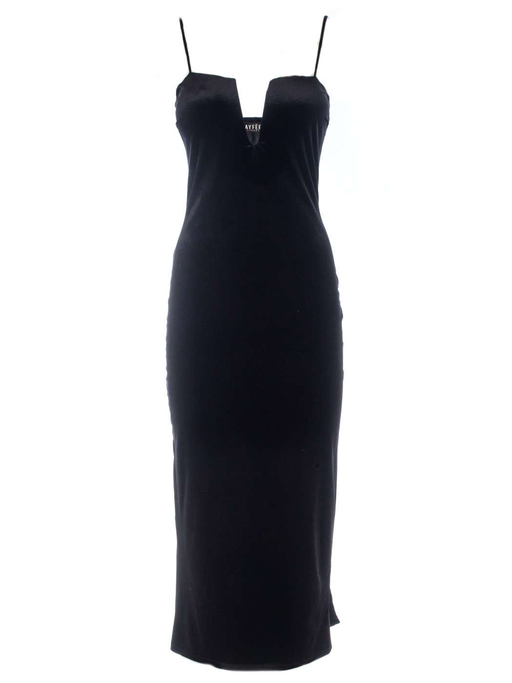 ABITO LUNGO VELLUTO SENZA MANICHE, 2 TG  - BLACK